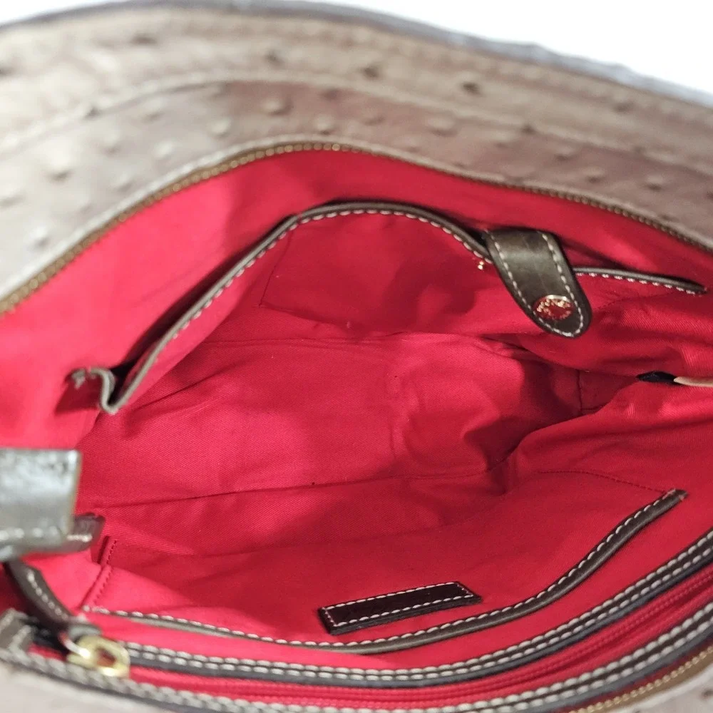 VTG AMAZING COND Dooney Bourke Ostrich Embossed Leather Tote Purse‎ EUC